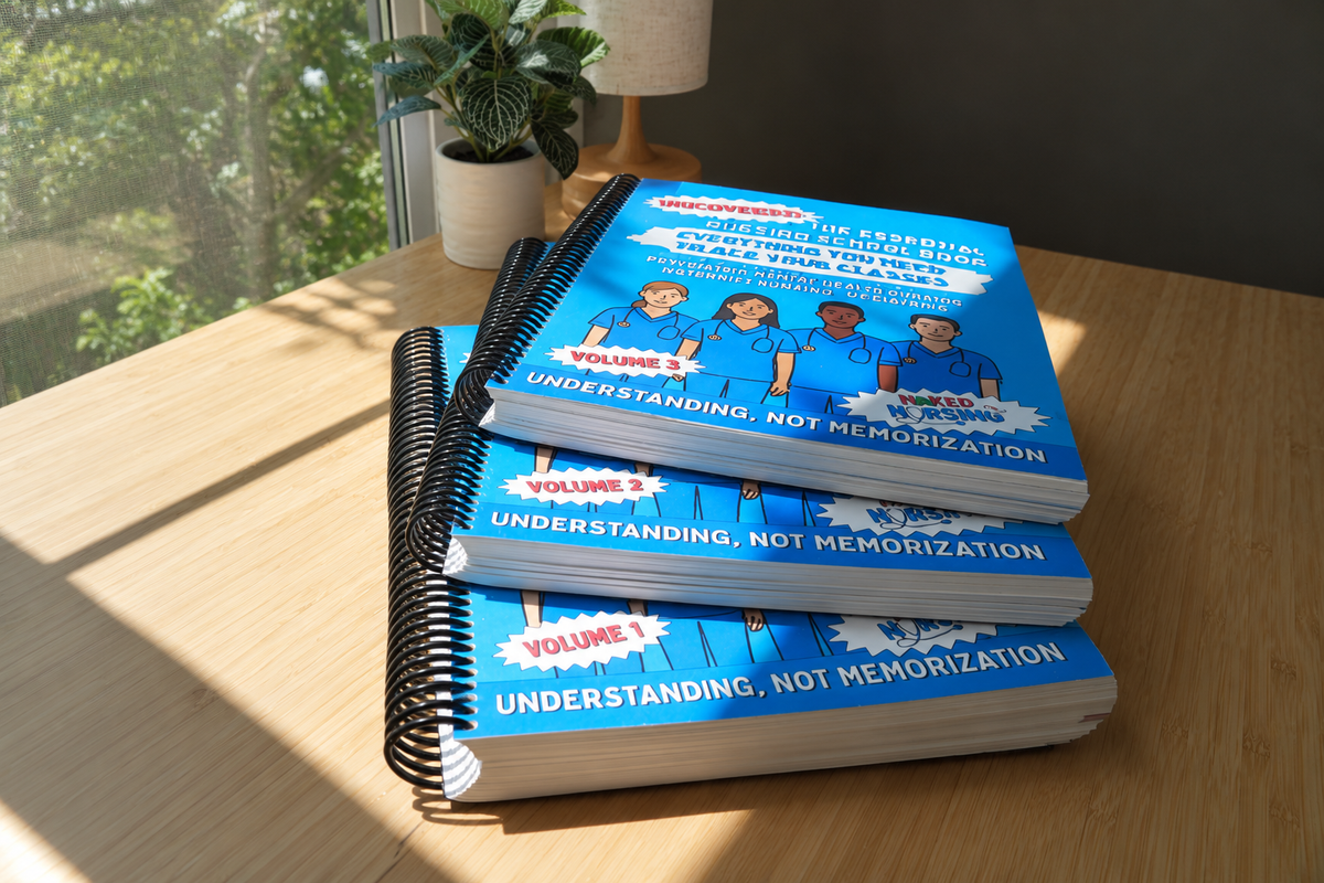 The Essential Nursing School Book Set with Tablet and Plant
