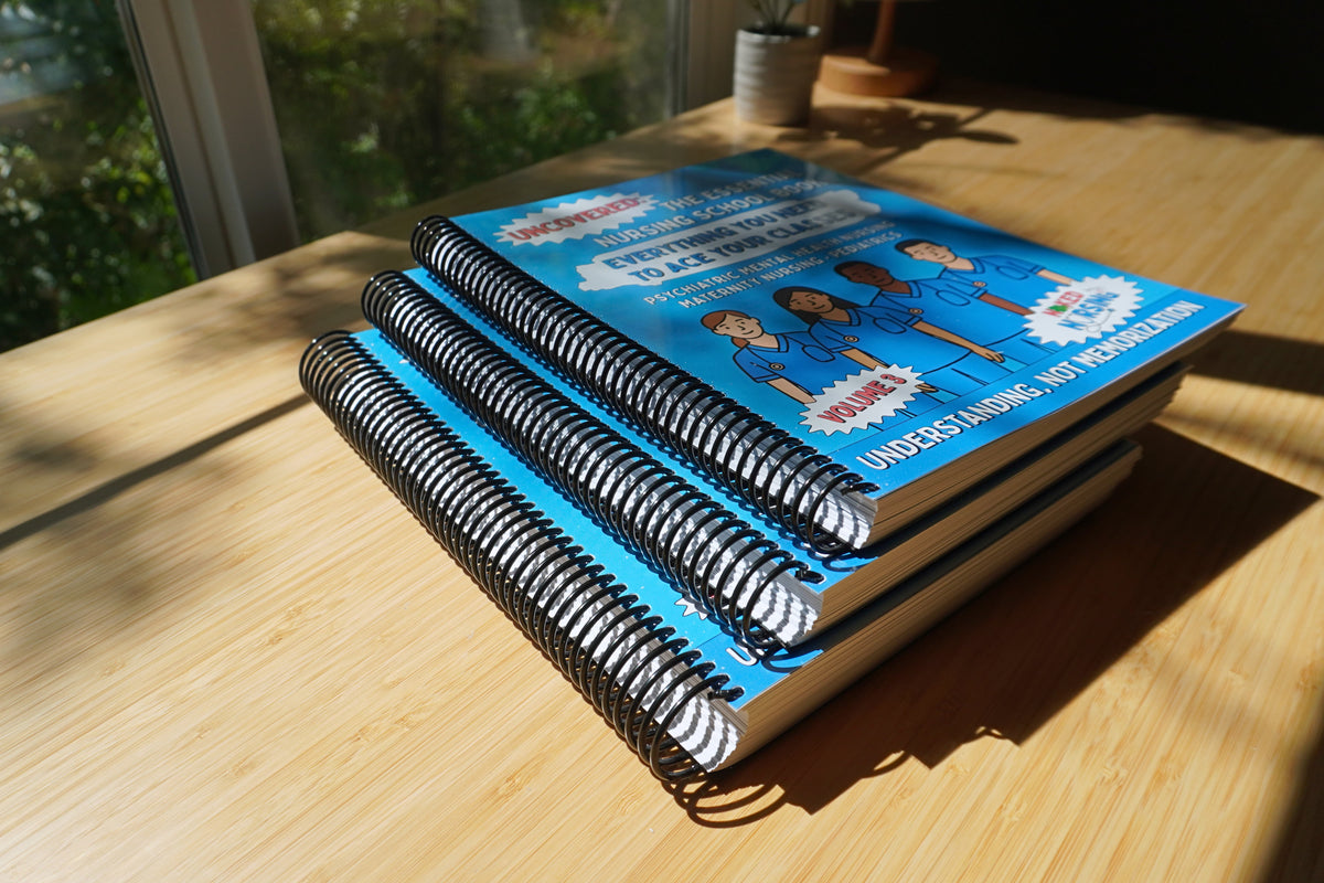 Essential Nursing School Book Set with Tablet