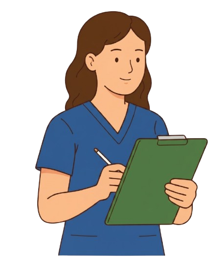 Nurse with clipboard illustration